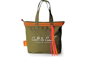 Salt & Sand The Tote Bag - Canvas Tasche Damen mit Reißverschluss und Innentasche - stilvoller Shopper - Premium Qualität made in Europe - Handtasche Damen mittelgroß