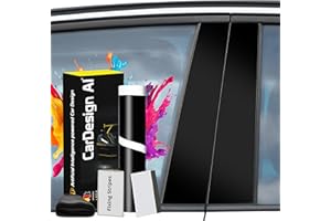 CarDesign AI LLaminado de protección de Pintura de VW Golf 6 Vi 2008-2012 (5 Puertas, Compacto): Exterior Columna de Puerta Pilar B C embellecedor, Cubre embellecedor (Negro Alto Brillo)