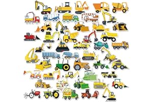 ORMROMRA Zestaw 50 naklejek dla dzieci, naklejki na samochód, maszyny budowlane, traktor, naklejki 3D, naklejki 3D, naklejki traktorowe na deskorolkę, laptopa, walizkę, kask motocyklowy