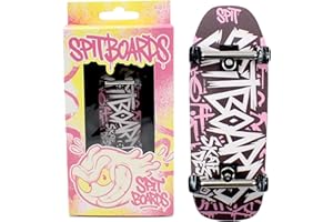 ‎SPITBOARDS SPITBOARDS® Podstrunnica 34 mm Oldschool Cruiser Pro Complete Setup, wstępnie zmontowana, 5-warstwowa, drewno, Pro Trucks, nakrętki zabezpieczające, miękkie koła łożyskowe z uretanu 60D Pro, grafika,