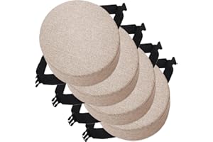 UYEOCO 4 Confezioni Diametro 30cm/33cm/35cm/40cm/45cm Cuscini Rotondi per Sedia Cucina, Cuscino per Sedia da Pranzo Rotondo, Cuscini per Sedie Ufficio Antiscivolo con Ganci Elastici(Color 2,40x40x5cm)