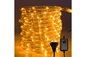 Einfeben LED Lichterschlauch Außen Innen, 20M 480 LEDs Gelb Aussen LED Schlauch, Wasserdicht Lichtschlauch mit Timer und 8 Modi für Garten Party Hochzeit Weihnachts Deko