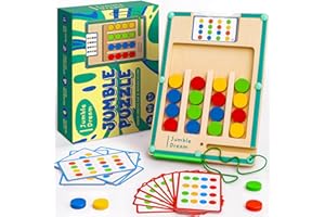 JUMBLE DREAM Jumble Magnetic Maze Puzzle Game - Montessori Toys for 3+ Year Old - Educational & Sensory toys for 3 4 5 6 7 year old - Autistic toys Color Matching Maze to Develop Skills & Have Fun – 8" x 6"
