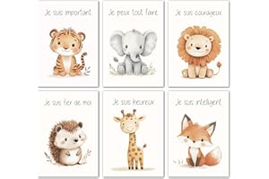 Lavema Decoration Chambre Bebe Affiches d'affirmation A4 (21x30cm) Sans Cadre | Poster Animaux Chambre Enfant Garcon Tableau | Poster Mural Enfant Deco Safari Jungle