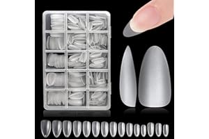 ZAHRVIA 240 Pezzi Unghie Finte Acrilico Artificiale, Trasparenti Unghie Finte per Uso Domestico e Saloni di Manicure, Full Cover Tip Nail Art (15 Misura)