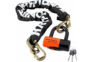 Kryptonite New York 1210 Bike Chain Lock, 3.25 Feet Long Heavy Duty Anti-Theft Sold Secure Gold Bicycle Chain Lock with Evolution Disc Lock and Keys for Ultimate Security E-Bike, Motorcycle, Scooter