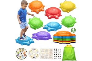 VROGTIK Frog Balance Stepping Stones for Kids | Indoor/Outdoor Obstacle Course Toys | Non-Slip Sensory Play for Ages 3-8 | High-Weight Capacity (265 lbs) | Gift for Boys & Girls