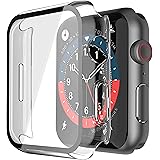 Misxi Hard Hülle mit Glas Displayschutz Kompatibel mit Apple Watch Series 8 Series 7 41mm, Rundum Schutzhülle HD Ultradünne P