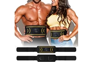 HIVISS Abdominales Electroestimulacion, Electroestimulador Muscular Abdominales, 6 Modos & 8 Intensidades Masajeador Eléctrico Cinturón de Tonificación para Hombres & Mujeres Escultura Corporal en Casa