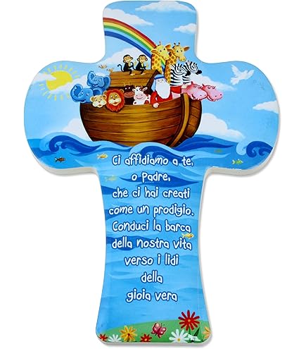 Croce Battesimo Fratelli Bonella - Resina Porcellanata, Con Attestato, Made In Italy - Foto 2