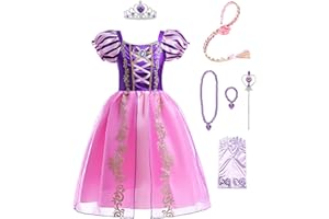 Lito Angels Costume da Principessa Rapunzel per Bambina, Vestito da Festa di Compleanno
