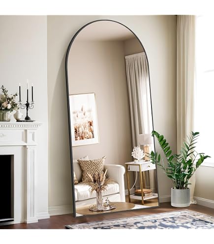 BONEWEI Specchio da Terra 192x85 cm, Specchio Rettangolare a Figura Intera con Cornice in Alluminio Nero, moderno grande specchio da parete in piedi o da appendere, per Soggiorno, Spogliatoio BONEWEI Specchio da Terra 192x85 cm, Specchio Rettangolare a Figura Intera con Cornice in Alluminio Nero, moderno grande specchio da parete in piedi o da appendere, per Soggiorno, Spogliatoio