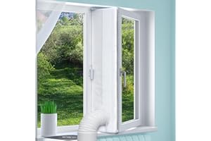 Loviga 500cm(197") Sello de Ventana Universal para Aire Acondicionado Portátil y Secadora, 100% Sellado Kit de Ventana Portátil Fácil de Instalar para Ventanas Abatibles/Toldos/Lucernarios