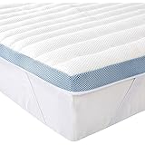 Amazon Basics - Topper Matrimoniale 160 x 190 cm in Memory Foam, 5 cm Coprimaterasso con Angoli Elastici, Bianco