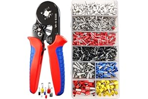 ZZXLOPEZ Pince à Sertir, Pince à Sertir à Clique avec Boîte, 0.25-10mm², avec 1800 Cosse Electrique, Sertisseuse Electrique, Cosse pour Installations Électriques et Réparations de Véhicules