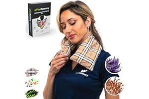 FEEL RECOVERY Saco Térmico Semillas Cervical - Almohada Cuello para Calentar en Microondas (60x15 cm) - Cojín de Semillas - Bolsa de Calor con Funda Lavable, Tela de Algodón 100% y Olor a Lavanda