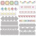GLOBLELAND Borders Stitch Cutting Dies for DIY Scrapbooking Metal Sewing Lace Die Cuts Embossing Stencils Template for Paper Card Making Decoration Album Craft Decor