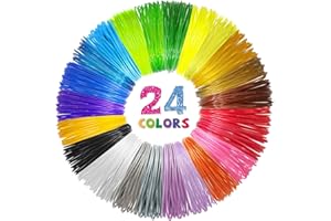 24 Colors 3D Pen PLA Filament Refills, 1.75mm Premium Filament for 3D Printer/3D Pen, Each Color 10 Feet, Total 240 feet, with 2 Finger Caps by SONGTIY