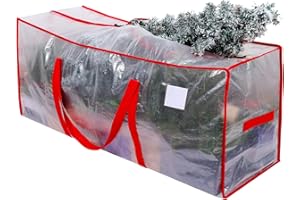 DNTORX Christmas Tree Storage Bag, Extra Large Heavy Duty Festive Season Multipurpose Storage Bag Ideal for Up to 7.5 Ft Tall Xmas Trees and Other Decorations Clear