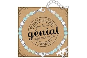 SAMINO Cheval Bracelet Cadeaux pour Femmes Fille Pierre Naturelle d'amazonie Bracelet de Coeurs Numéro Porte-bonheur Bracelets Cadeaux Anniversaire pour Maman Fille Grand-mère Tante Sœur Couple Amie