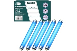 CLAR – Neon antimygg, insektsskydd för lampa, insektsbekämpare, 4 W, 5 stycken (13,6 x 1,6 cm)