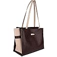 Carrylux Dual Tone Large Capacity Croco Pattern Tote Handbags Purses Shoulder Bag For Womens