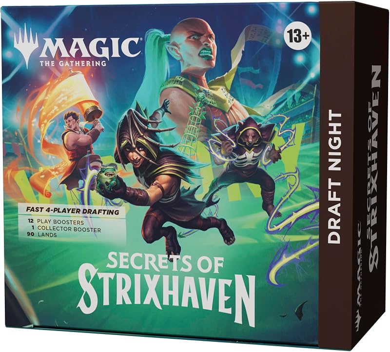 Magic: The Gathering Secrets of Strixhaven - Draft Night (1 Collector Booster, 12 Play Boosters, 90 Lands, 10 Token Cards)
