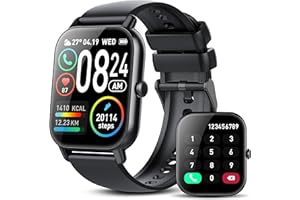 VKROBAG Smartwatch Uomo donna (Rispondere/Fare Chiamate), 1,85" Orologio Smartwatch Uomo Donna, 112 sportivo, IP68 Impermeabile Sportivo Watch con Frequenza Cardiaca/sonno, Fitness Watch per Android e iOS