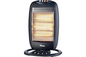 ARDES - AR454B HALO 12 Stufa Alogena Oscillante 3 Elementi - Stufetta Alogena Basso Consumo con Pannello Comandi e Maniglia - Stufa Riscaldamento Silenziosa Oscillante