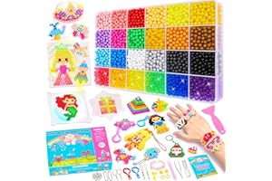 CONTEVER 24 Couleurs Fusible d'eau Perles pour enfants,Ensemble complet de perles collantes à l'eau magique, Perle d'eau Perle Recharge pour Garcon Fille Cadeau Anniversaire Noel