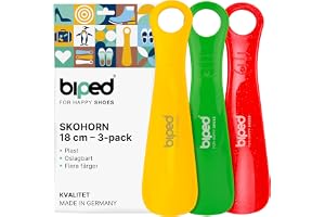 biped 3-pack skohorn i plast 18 cm – Ergonomiska mini reseskohorn – Perfekt hjälpmedel för barn och vuxna – Kompakt och praktiskt tillbehör z1570(färgglad)