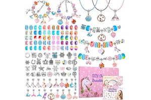 122 Pcs Charms Bracelet Making Kit, modacraft Charms for Jewellery Making, DIY Kids Crafts with Jewelry Beads, Arts and Crafts Sets as Gifts for Relatives and Friends.