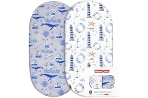 GLLQUEN BABY Lot de 2 draps-housses pour lit bébé - Protège-matelas pour parc, certifié Öko-Tex 100 - Pour berceau - Housse de matelas pour nouveau-né