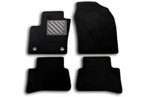 MTC AUTOMOTIVE Tappetini per Toyota C-HR I dal 2016-2023 4WD, Suv, Su misura, in moquette nera,con bottoni e battitacco in gomma rinforzato