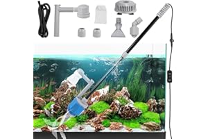 kieyeeno Nettoyage de Gravier pour Aquarium 6 en 1 Kit, Aspirateur Electrique pour Aquarium Changeur d'eau Laveur de Sable pour Aquariums Nettoyage des algues/Gravier