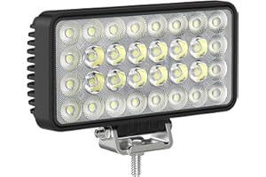 AnTom Faro da Lavoro 7 pollici LED con funzione 96W, Fari LED Auto 12-60V, Faro da Lavoro 6500K, Riflettore IP68 Impermeabile, Interruttore Fuoristrada per Moto, Auto, ATV, SUV, Trattore, Camion