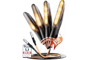 ‎BINEGO Binego® 4 x LED Indicator Motorcycle E Tested with Running Light LED Universal Mini Indicator Moped Accessories StVZO Compliant (Set of 4)
