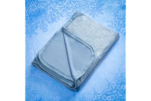 MH MYLUNE HOME Kühldecke Ultra Leichte Sommerdecke Arc-Chill Q-Max>0.458 Kühlende Bettdecke 200x220 Sommerbettdecke Kuscheldecke Wohndecke Reisedecke Cooling Blanket (Blau, 200 x 220 cm)