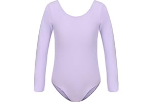 HIPPOSEUS Maillot de Ballet Danza para Niña Mangas Larga Ballet Body Leotardos Danza Clásico Gimnasia Ritmica, AM0019