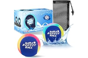 Vasmeiy Balle Rebondissante d'eau, 2 Pcs Balles à Eau Réutilisables, Piscine et la mer Jeu de Sports Aquatiques d'amusement, pour Enfants, Adultes, Piscine, Plage, Activités de Plein Air(Rose)