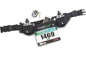 ‎RACEPACE RACEFUEL Laufgürtel Trinkgürtel Gürteltasche Inclusive 2X 200ml Trinkflaschen, wasserdicht, mit Fach für Handy, ideal für Triathlon, Laufen, Fahrradfahren (schwarz)