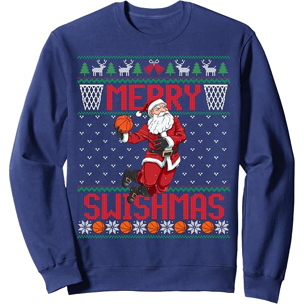 Merry Swishmas Ugly Christmas Basketball Weihnachten Langarmshirt