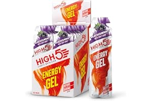 ATOTOP HIGH5 Energy Gels – szybkie dostarczanie energii z żelem sportowym zapewnia najwyższą wydajność – bezkofeinowy żel energetyczny do biegania, biegania, maratonu, jazdy na rowerze, wytrzymałości (czarna