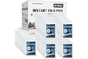 General Medi istantaneo monouso sacchetto - Confezione da 50 pezzi - sollievo dal dolore Cold Cool Freeze infortunio sportivo Impacchi di ghiaccio (10 x14 cm)