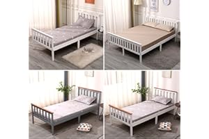 AVC Designs Single Pine Bed Frame 3ft White Wooden Shaker Style Bedroom Furniture (White)