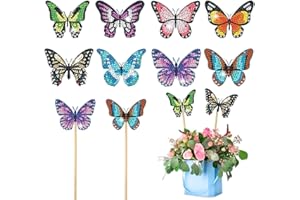 SHANFAA 8PCS Schmetterling Diamond Painting Kits, Diamond Painting Art für Garten Dekor, Schmetterling Stakes Diamant Kunst Kits, Schmetterling Diamant Painting Ornaments Zubehör