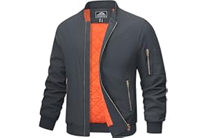 MAGCOMSEN Chaquetas de bombardero para hombre, estilo casual, cortavientos, con bolsillos con cremallera, abrigo cálido para otoño e invierno
