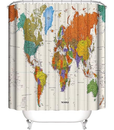 Rideaux de douche nautique motif chevrons et ancre, rideaux de douche étanches et anti moisissure en polyester, rideaux de salle de bain avec des crochets par Goodbath