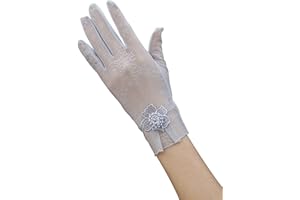 EXCHIC MUJER GUANTES Y MANOPLAS ENCAJE PROTECCIÓN UV DE RESPIRANTES CORTO GUANTES EXCHIC