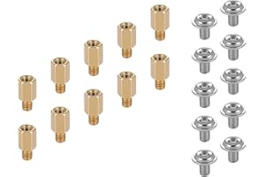 Poppstar Vis pour PC (pour fixation SSD M.2 / NVMe sur carte mère - Mainboard Gigabyte et MSI), 10 vis pour ordinateur, 10 entretoises de ssd M.2